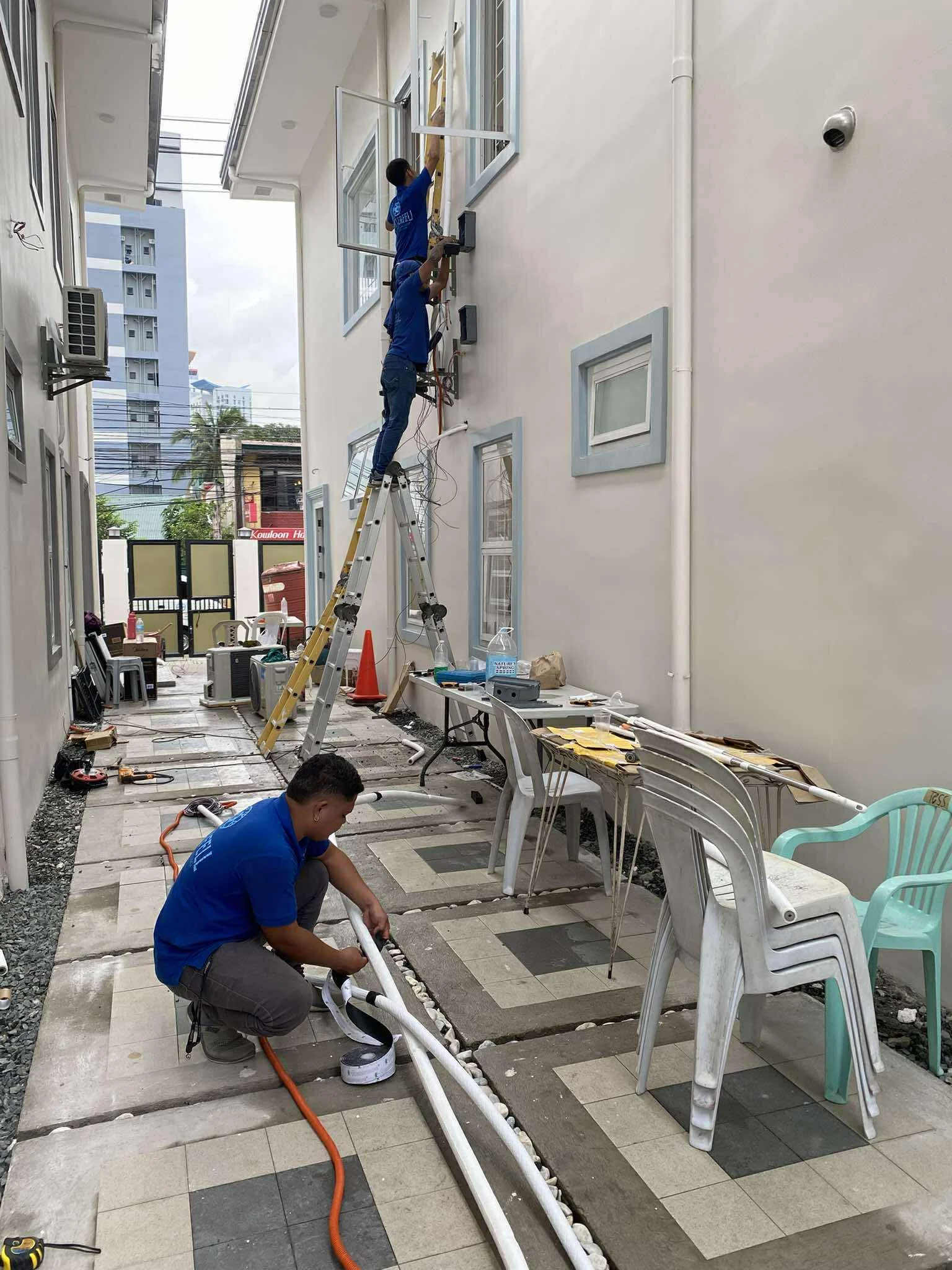 Residential air conditioning installation