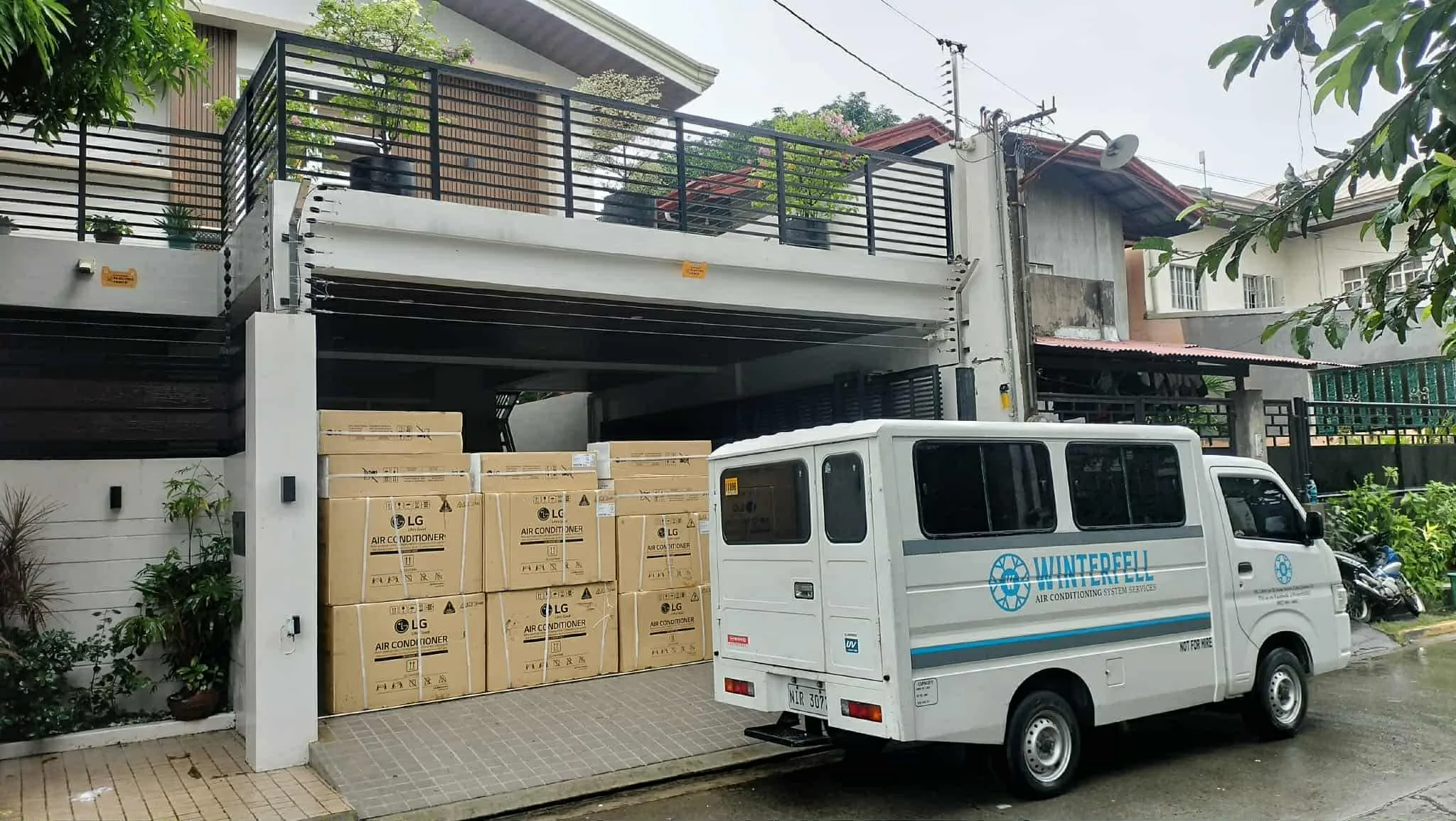Residential air conditioning installation